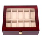 10 Grid Slots Wooden Watch Display Box Storage Case Gift Jewelry Organizer AU