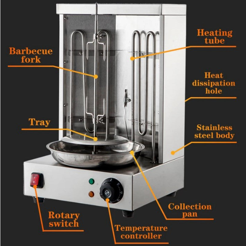 3KW Electric Doner Kebab Shawarma Grill Machine Tacos Pastor Gyros Rotisserie