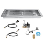 24x8 inch Drop-in Fire Pit Pan with H-shape Burner Kit, 120,000 BTU