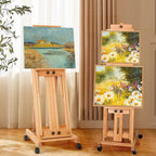 Artist Easel H-Frame Easel Large Studio Heavy-Duty Wood Painting Art Easel Stand