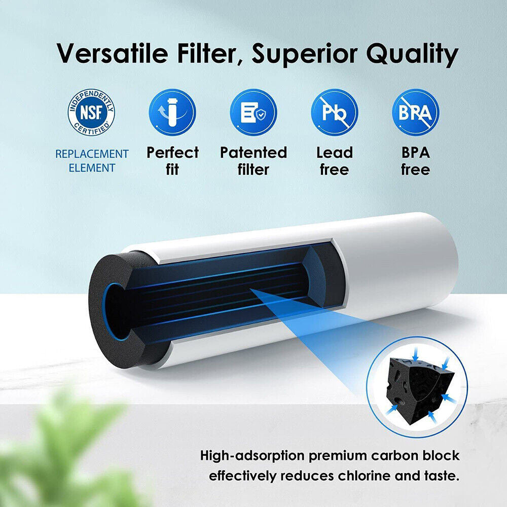 3Pack 10"x2" T33 Inline Post Carbon Water Filter Cartridges 1/4" Quick Connect