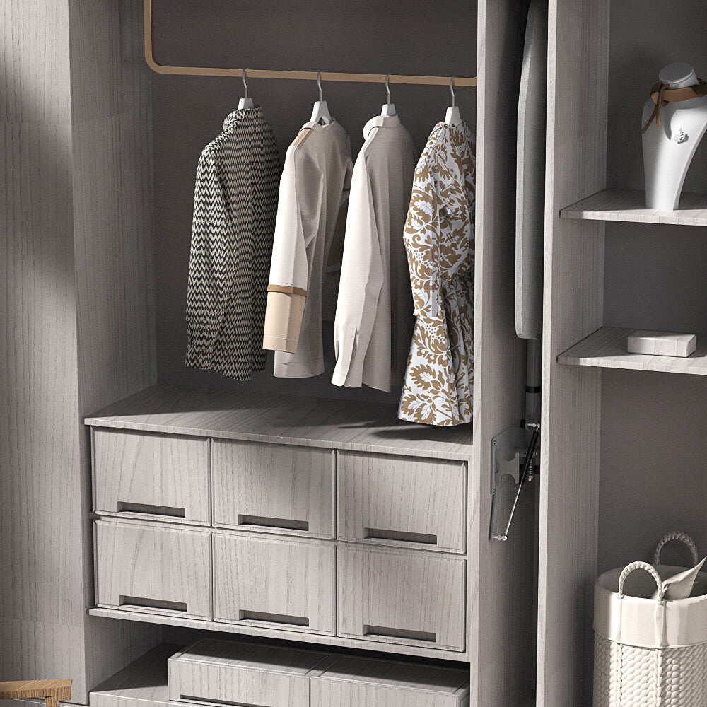 Hidden Ironing Board Wardrobe Cabinet Built-In Push Drop Down Ironing Board