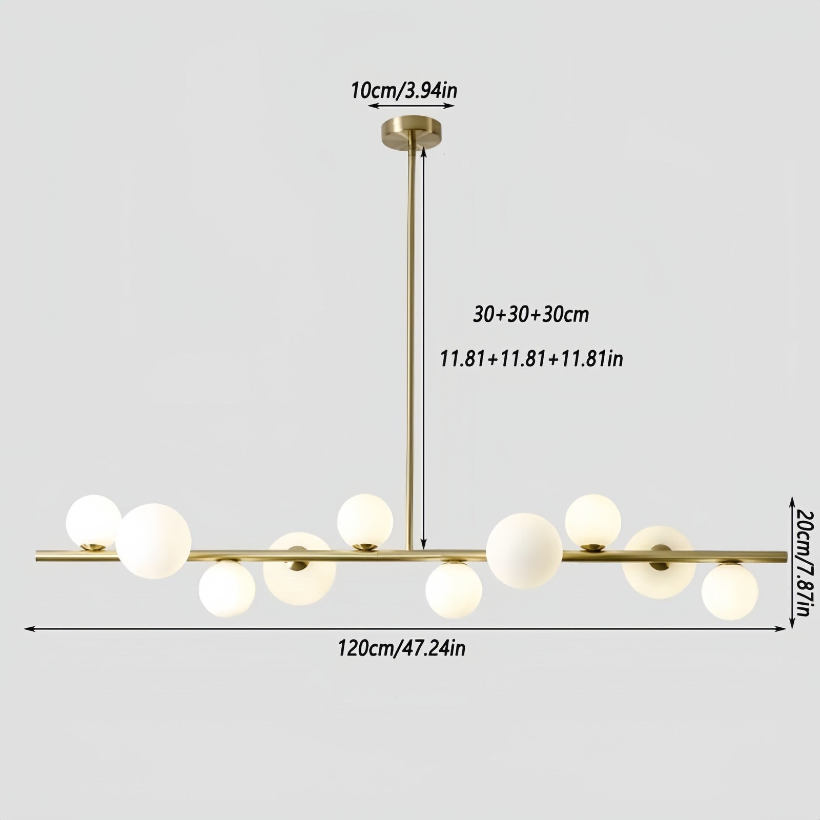 Modern Globe Chandelier LED Pendant Light Dining Room LED Chandelier 10 Lights