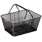 12PCS Metal Shopping Baskets with Handles - Durable and Space-Saving Design