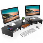 Dual Monitor Stand Riser 2 Monitor Desktop Organizer Adjustable Angle And Length