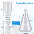 Glass Vacuum Suction Filter 1000mL Lab Vacuum Filtration Distillation Apparatus