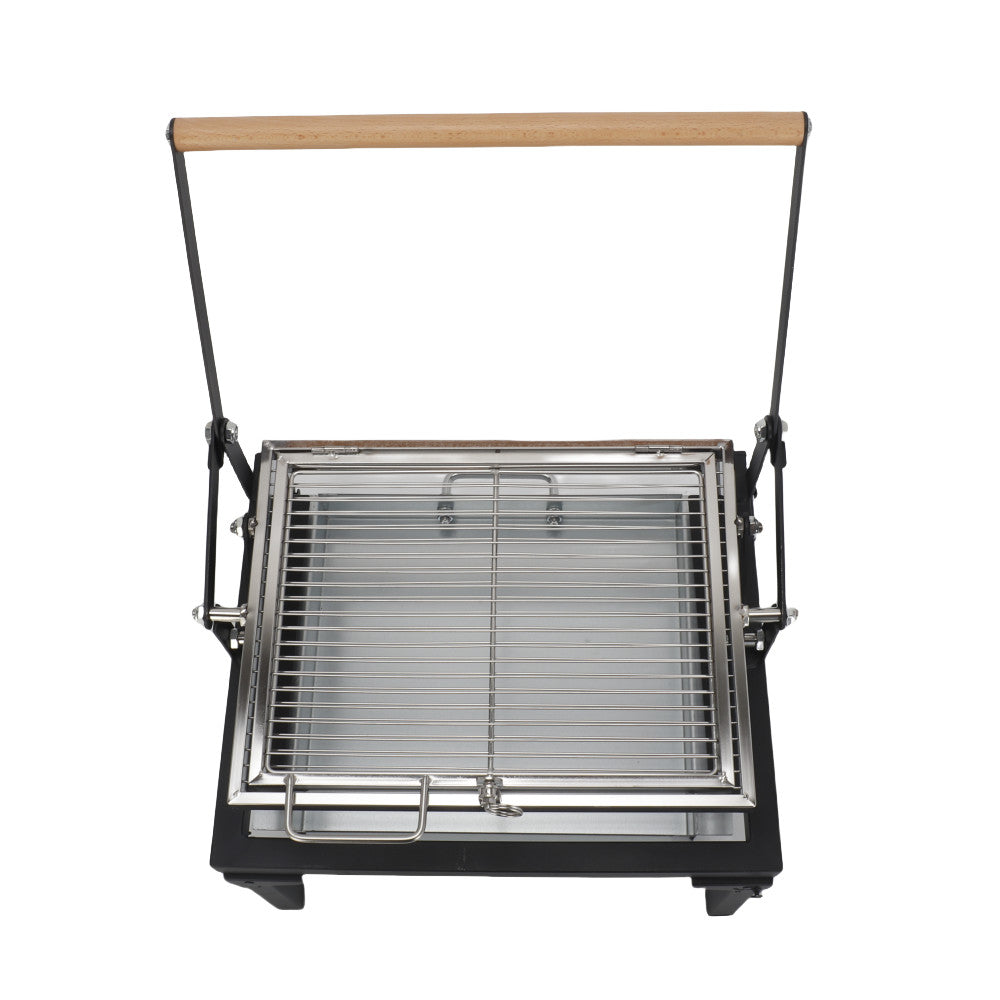 Folding Barbecue Grill Portable Charcoal Grill with Rotating Cooking Griller AU