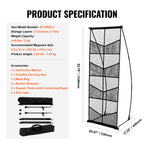 4-Tier Mesh Brochure Display Stand with 8 Pockets for Magazines & Flyers