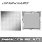 Recessed Steel Manhole Cover with Frame - 30x30cm Powder-Coated Drain Lid