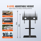 Adjustable Floor TV Stand with Swivel Mount for 32-65 Inch Screens