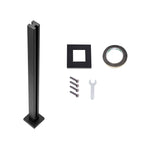Glass Clamp 37.4" H Railing Bracket for 0.39"-0.47" Glass, Black