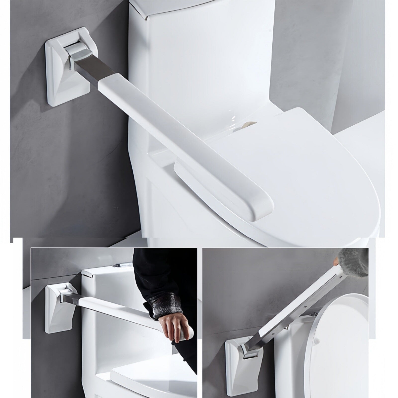 Folding Grab Bar Toilet Handrails Bathroom Support Safety Rail Toilet Armrest