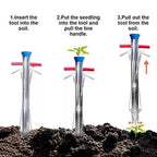 Double Shank Manual Planter Transplanter Seeder Seedling Bulb Planting Tool AU