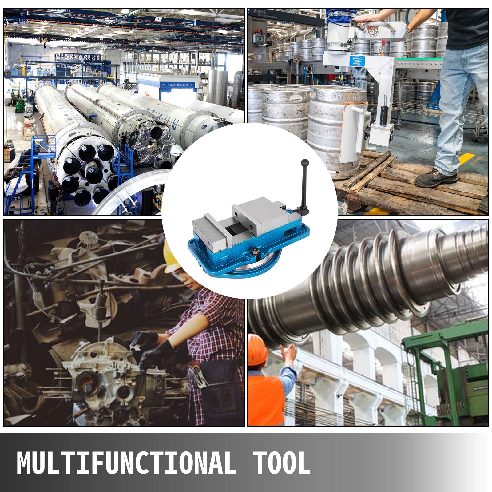 5 Inch Milling Machine Vise with 360° Swivel Base & Precision Lockdown