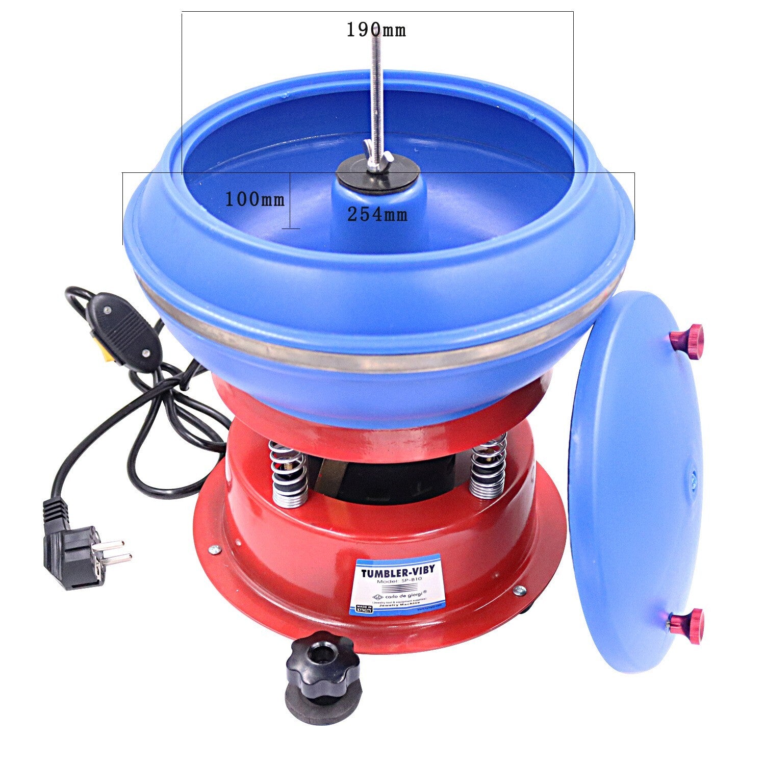 Vibrating Tumbler Jewelry Vibratory Polisher Wet Dry Electric Polishing Machine
