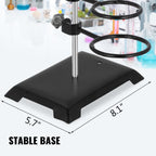600mm Chemistry Lab Stand with Adjustable Clips & Hoops, Stainless Steel