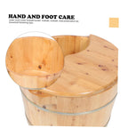Wooden Foot Bucket Foot Basin with Lid Foot Massagers Soaking Basin Pedicure Tub