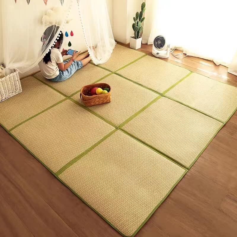 180*180cm Tatami Mat Rattan Japanese Floor Mat 1.2cm Thickness Large Area Rug