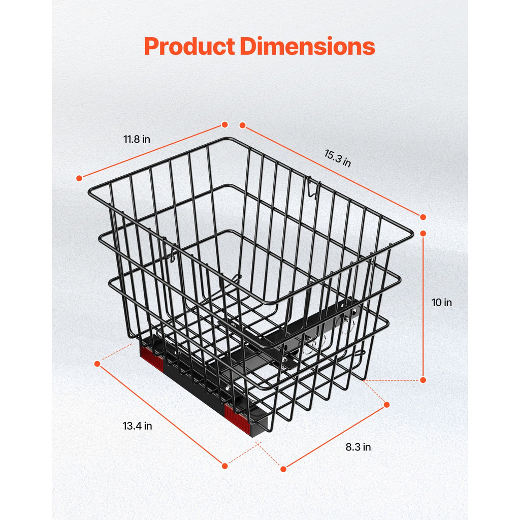 Heavy Duty Rear Basket for Mobility Scooters - 22 lbs Capacity, Easy Install