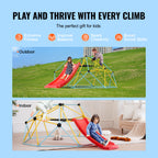 8FT Geometric Dome Climber with Slide for Kids Aged 3-9