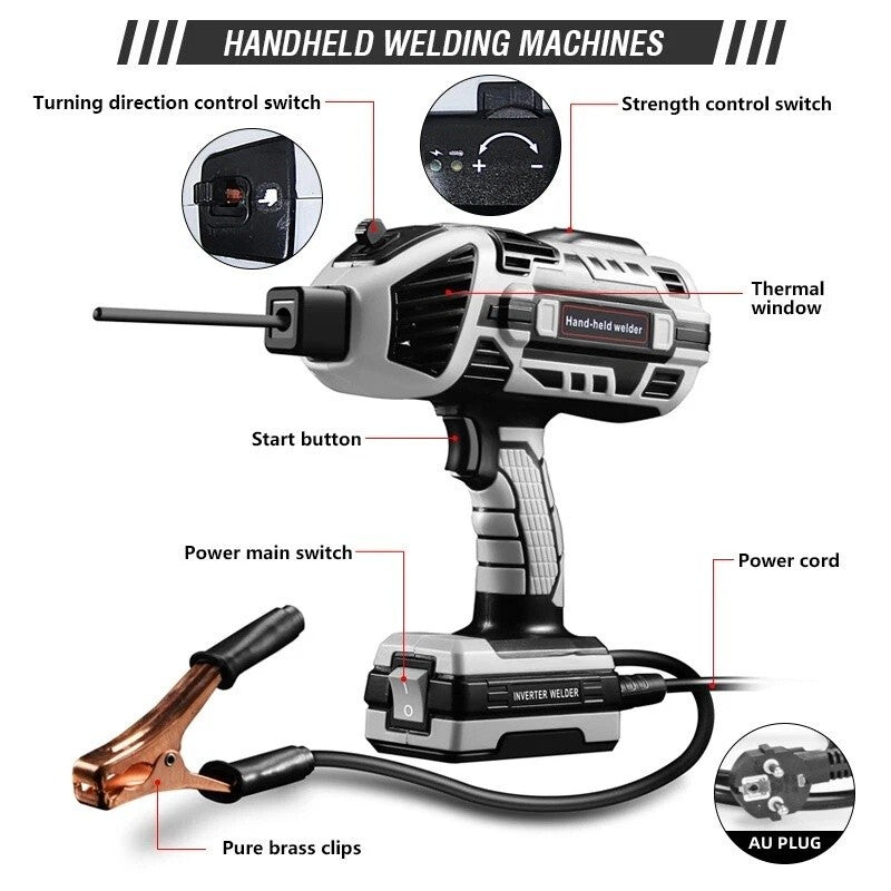 3000W Handheld Welding Machine Portable ARC Welder Gun Hand Held Welder Machine