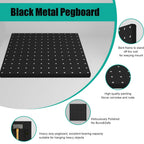 12"×12"  4×Black Metal Pegboard Panels for Kitchen Living Room Bathroom Office
