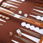 18inch Backgammon Set Classic Board Game Premium Leather Case Portable Game Set