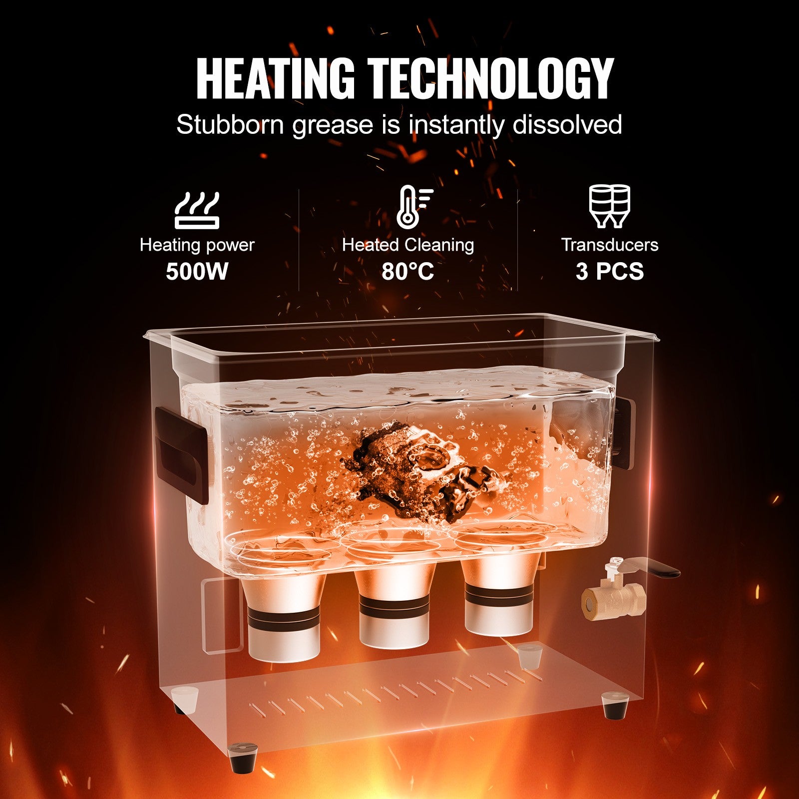 6L Ultrasonic Cleaner Machine with Heater & Timer for Jewelry, Dental Instruments
