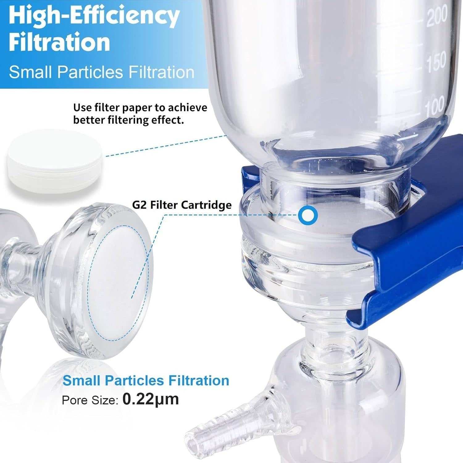 Glass Vacuum Suction Filter 1000mL Lab Vacuum Filtration Distillation Apparatus