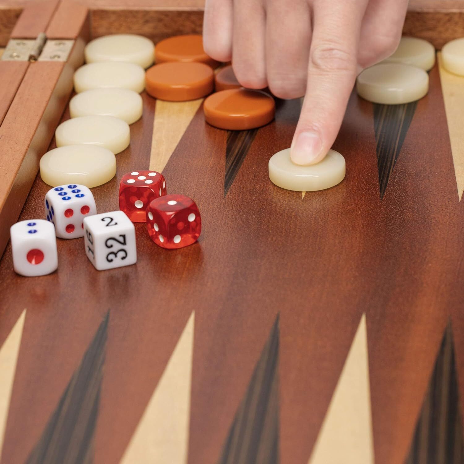 17 Inch Backgammon Sets Classic  Wood Inlaid Backgammon Board Game Set 2 Players