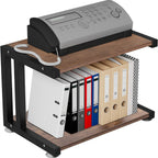 Under Desk Printer Stand 2 Tier Printer Rolling Cart Rack Storage Shelf w/Wheels