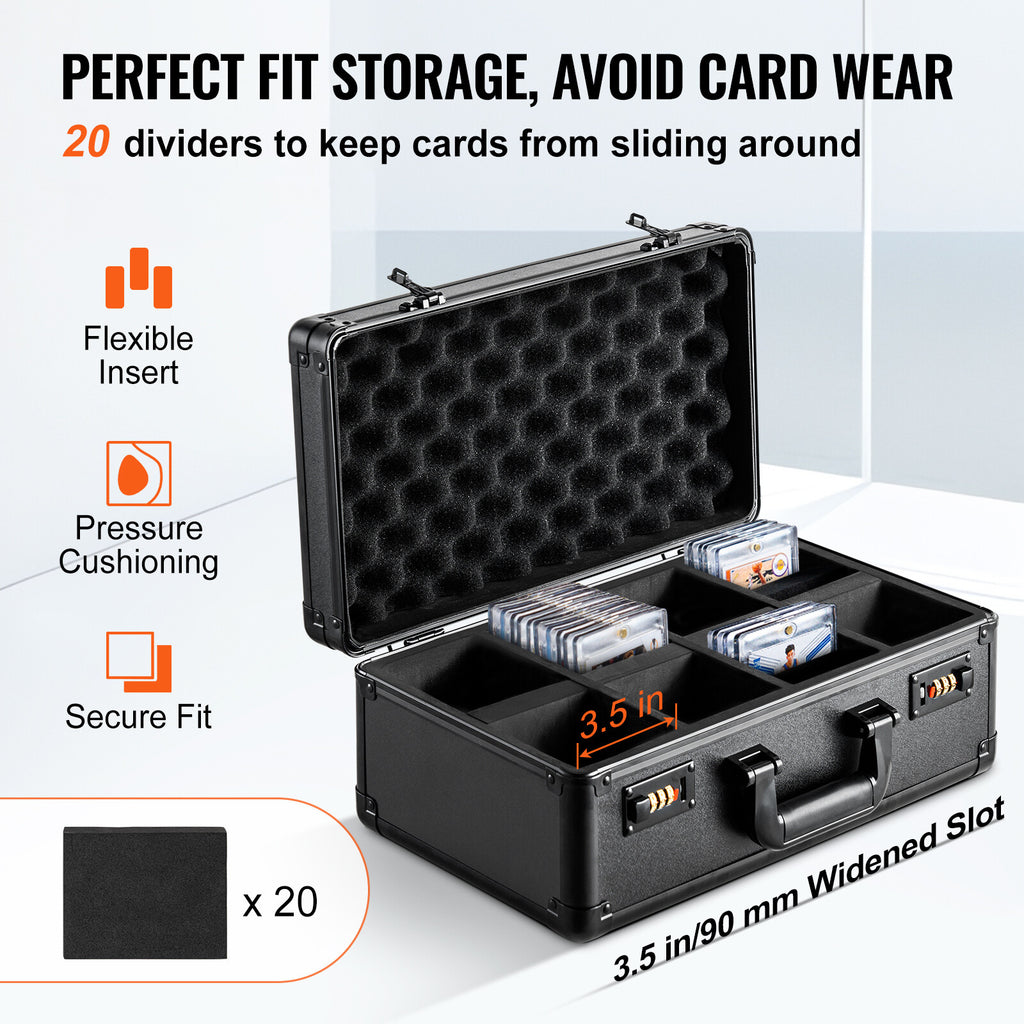 Aluminum Graded Card Storage Box with Lock - Holds 120 PSA and More