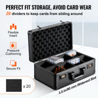 Aluminum Graded Card Storage Box with Lock - Holds 120 PSA and More