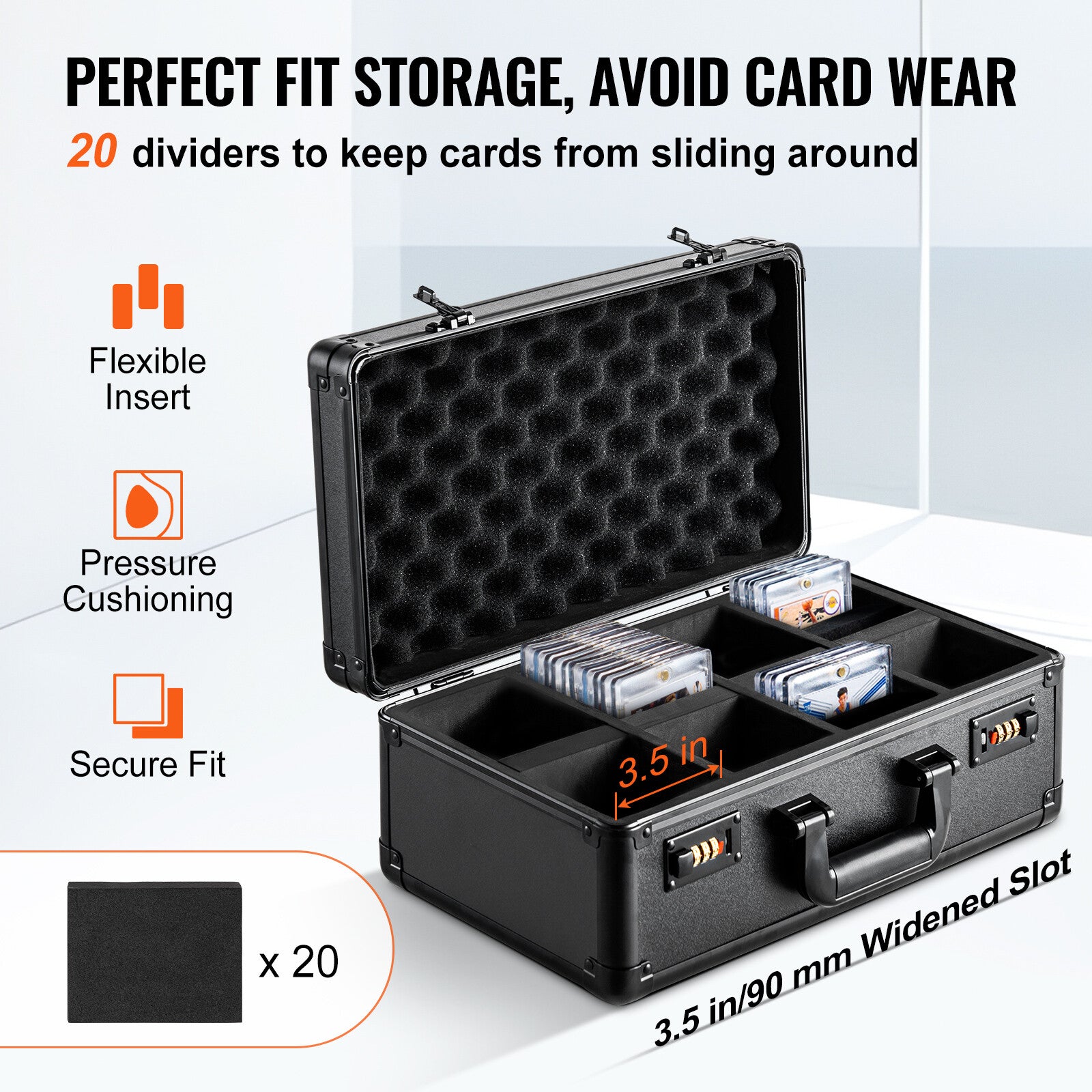Aluminum Graded Card Storage Box with Lock - Holds 120 PSA and More
