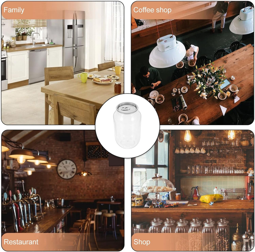 Milk Tea Cup Pet Bottle Clear Plastic Drink Container with Lid Reusable Beverage