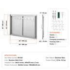 990x660 mm Outdoor BBQ Island Access Door Stainless Steel Kitchen Panel
