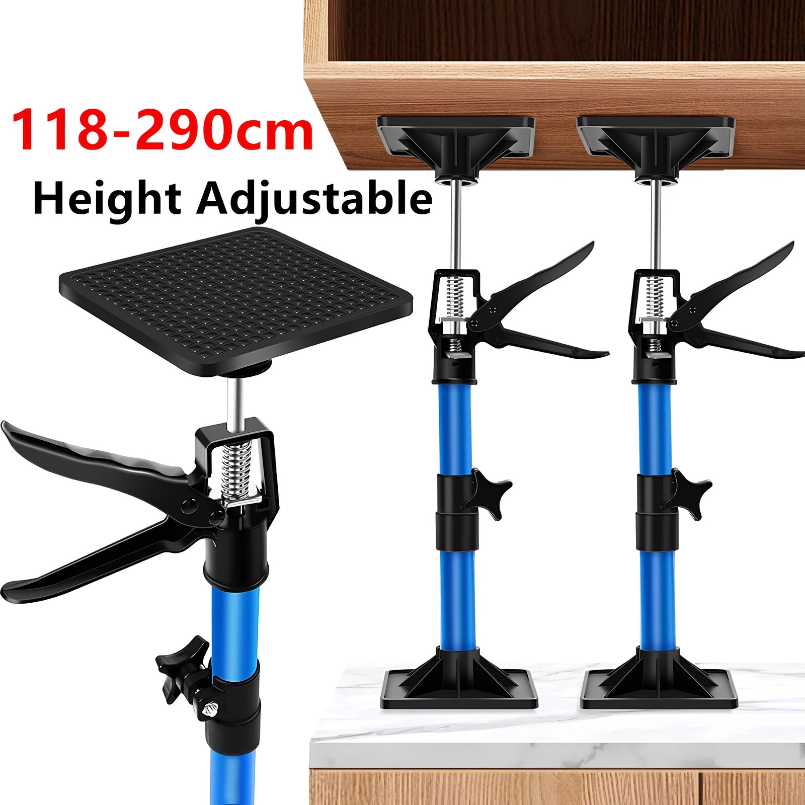 2pcsTelescopic Support Pole Jacks Labor-Saving 3rd Hand Telescopic Rod Hand Jack