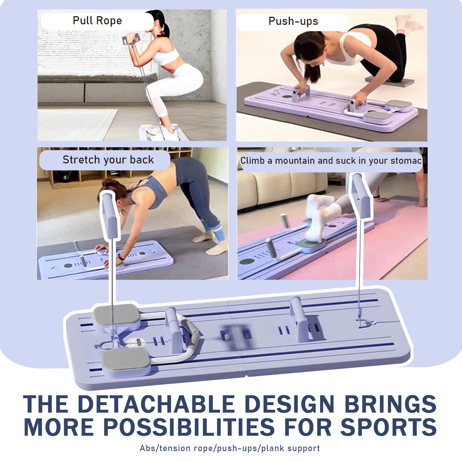 5-in-1 Abdominal Exercise Board Pilates Reformer Board Set Fitness Equipment AU