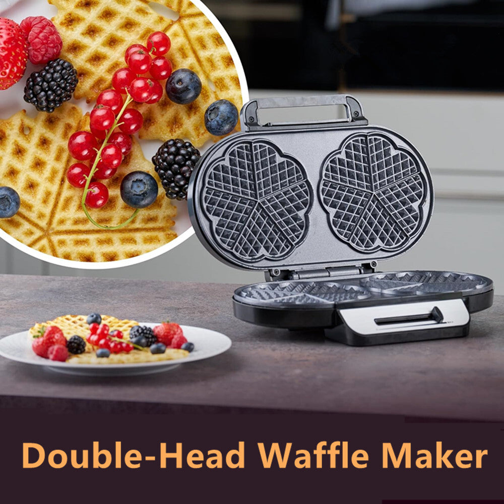 Electric Waffle Maker for Classic Heart Waffles Baking Non-Stick Breakfast Maker