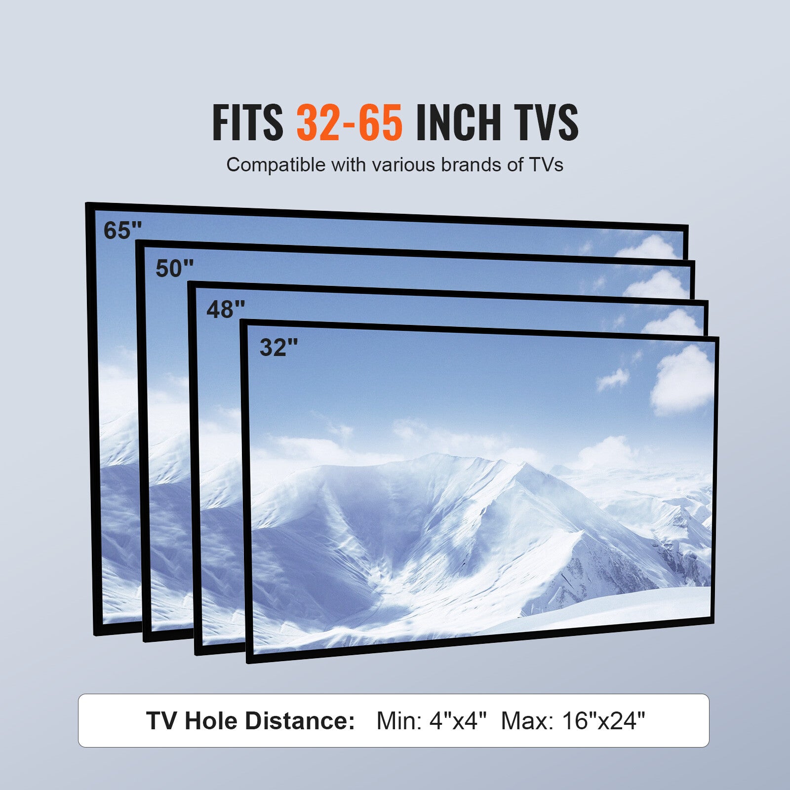 Adjustable Floor TV Stand with Swivel Mount for 32-65 Inch Screens