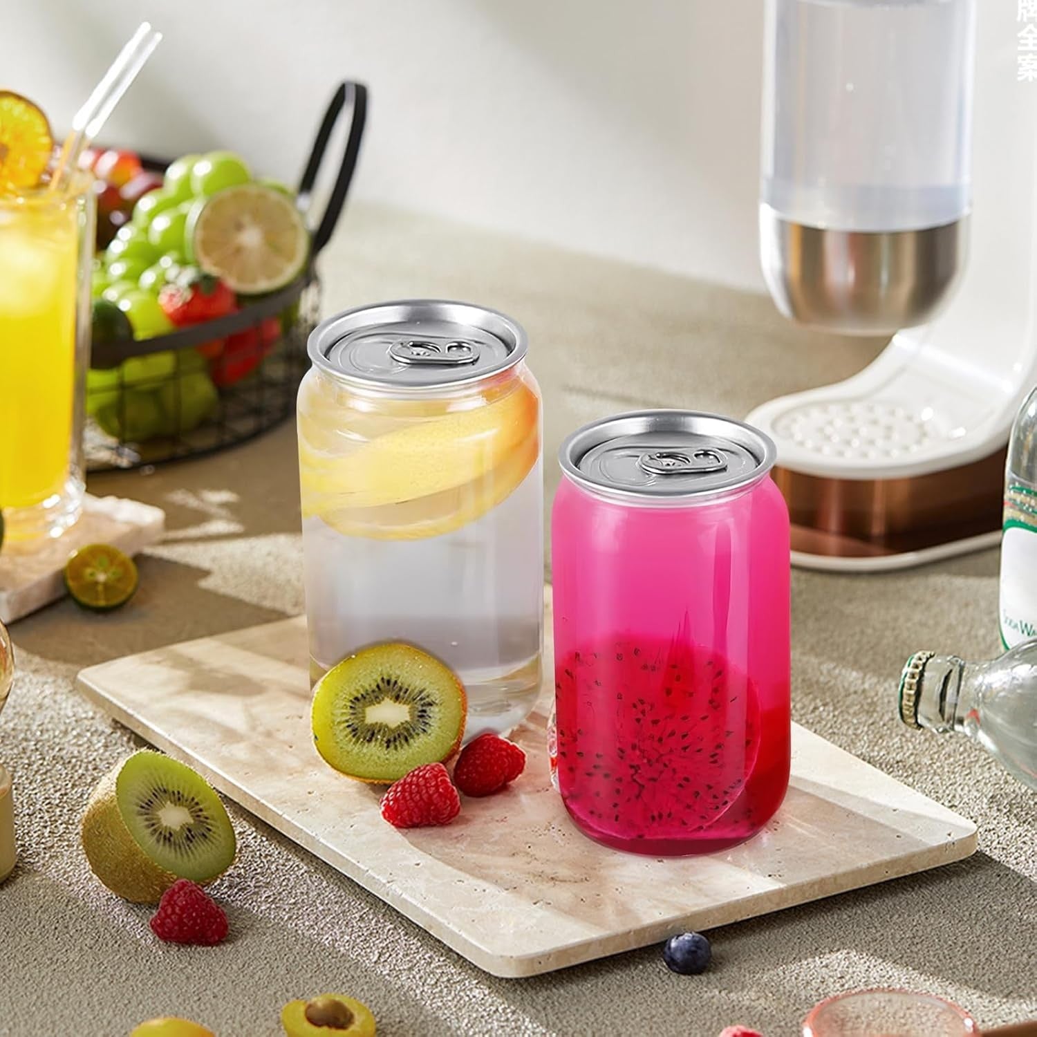 Milk Tea Cup Pet Bottle Clear Plastic Drink Container with Lid Reusable Beverage