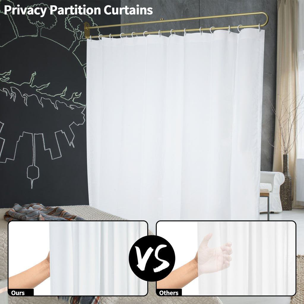 Privacy Partition Curtains U-Shape Room Divider for Beauty Salons Hospitals SPA