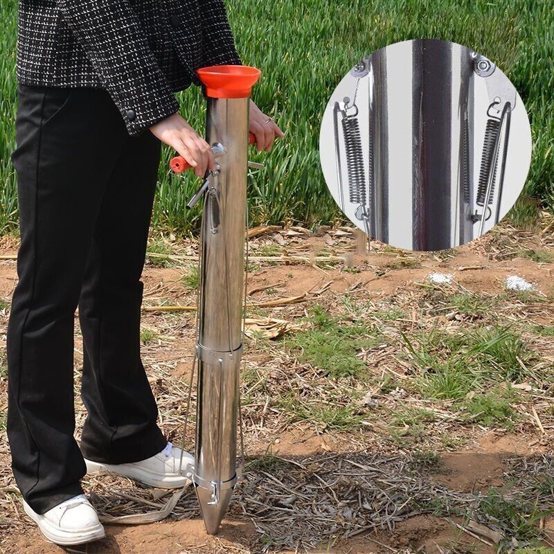 Double Shank Manual Planter Transplanter Seeder Seedling Bulb Planting Tool AU