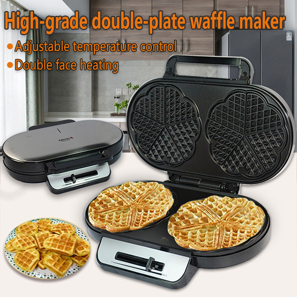 Electric Waffle Maker for Classic Heart Waffles Baking Non-Stick Breakfast Maker