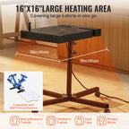 High-Power Flash Dryer for Screen Printing with Adjustable Temp & Height 16"x16"