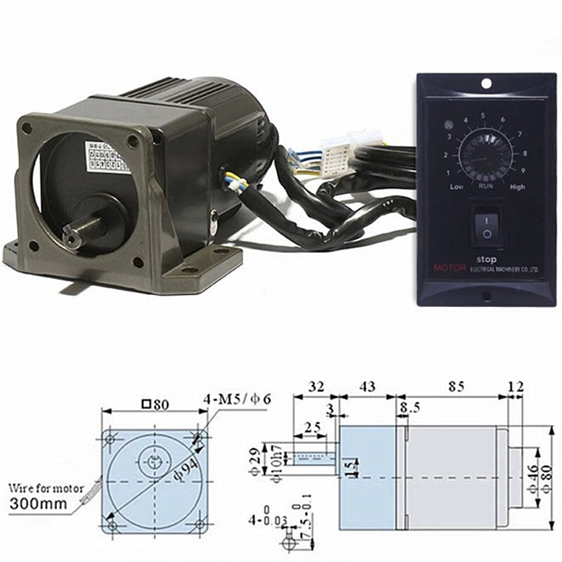 220V AC Gear Motor Variable Speed Controller Electric Motor Speed Controller