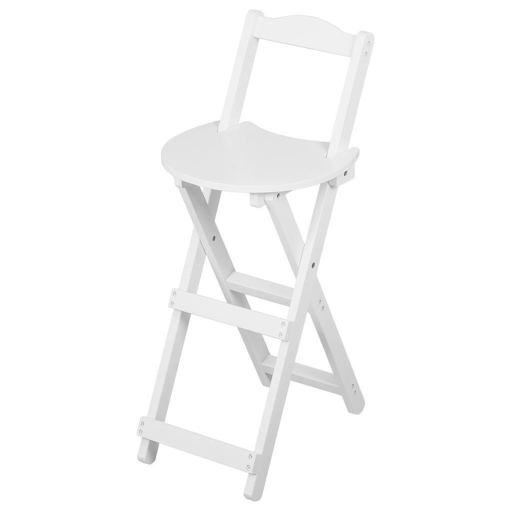 Bamboo Bar Stool Foldable Design W/ Ergonomic Backrest Space-saving For Bars