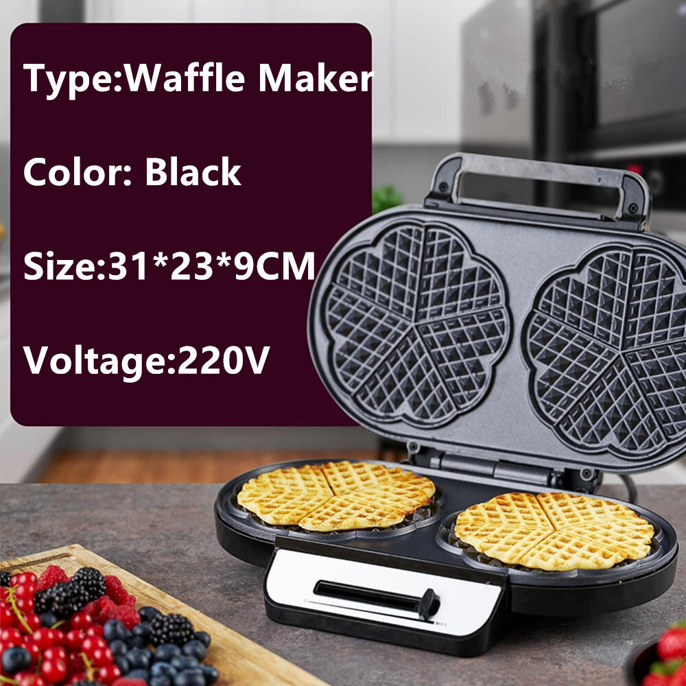 Electric Waffle Maker for Classic Heart Waffles Baking Non-Stick Breakfast Maker