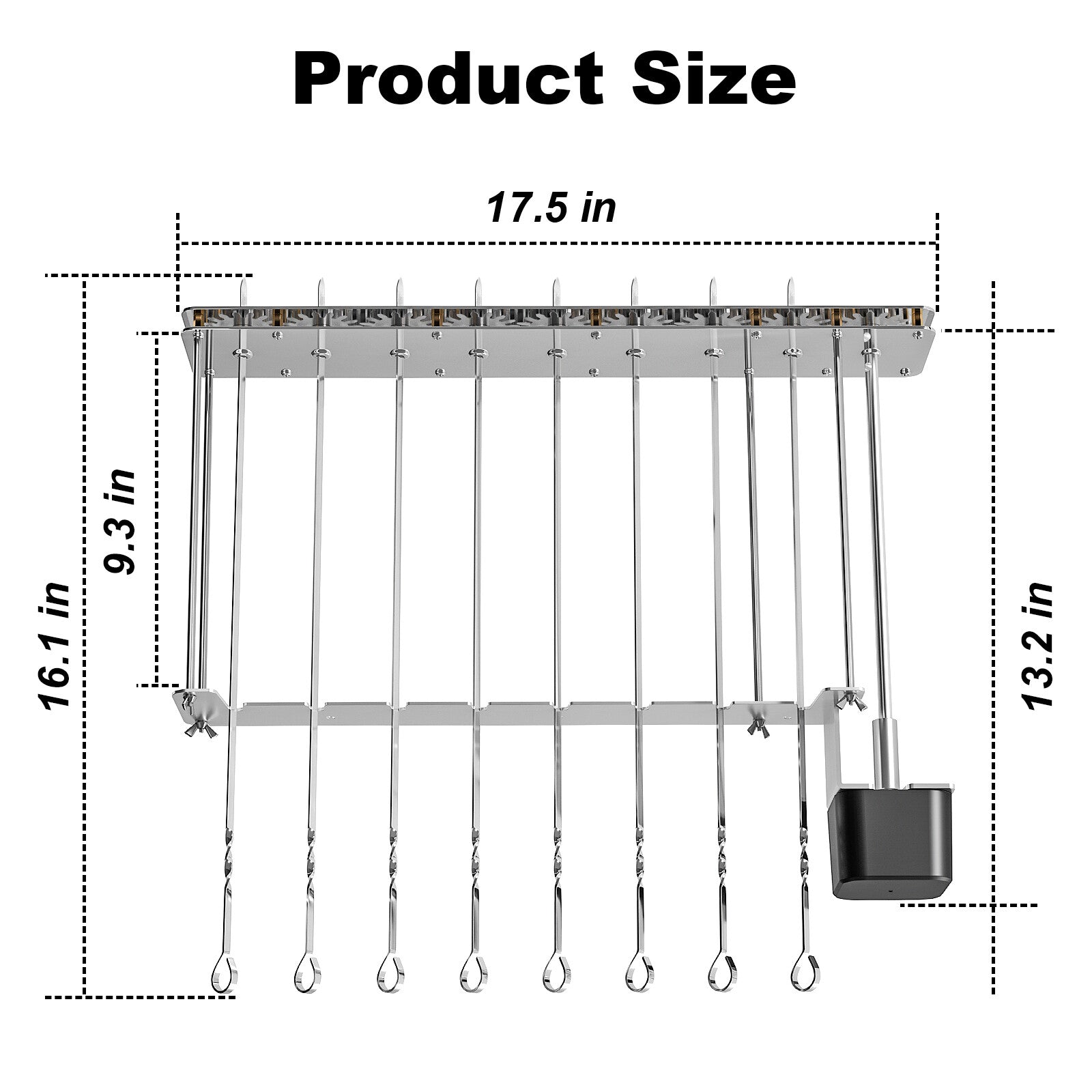 Electric Skewer Kabob Shish Automatic Rotating Rotisserie Grill Rack Outdoor BBQ