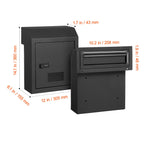 Secure Through-Door Key Drop Box with Combination Lock in Black